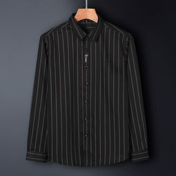 湯河之家 2019秋季新款長袖襯衫男青年時尚修身精品刺繡條紋襯衣男裝c