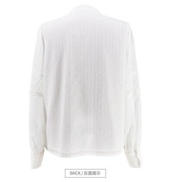 施悅名 2019春季新款韓版氣質精致小立領時尚拼接花邊長袖女士襯衫精品